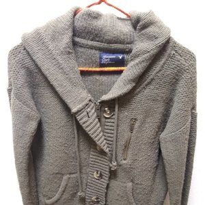 American Eagle Hooded Cardigan Sweater